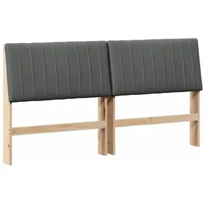 vidaXL Tête de lit rembourrée gris foncé 200 cm Pin massif pas cher