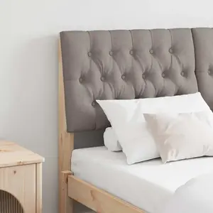 vidaXL Tête de lit capitonnée Taupe 150 cm Pin massif pas cher