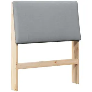 vidaXL Tête de lit capitonnée Gris clair 80 cm Pin massif pas cher