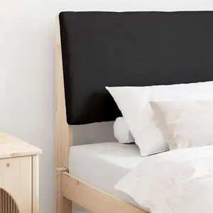 vidaXL Tête de lit capitonnée Noir 90 cm Pin massif pas cher