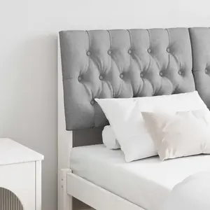 vidaXL Tête de lit capitonnée Gris clair 135 cm Pin massif pas cher