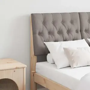 vidaXL Tête de lit capitonnée Taupe 120 cm Pin massif pas cher