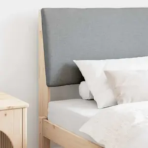 vidaXL Tête de lit capitonnée Gris clair 100 cm Pin massif pas cher
