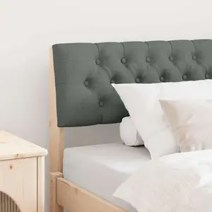 vidaXL Tête de lit capitonnée Gris foncé 100 cm Pin massif pas cher