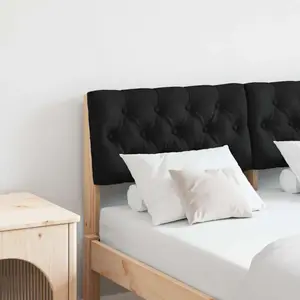vidaXL Tête de lit capitonnée Noir 120 cm Pin massif pas cher