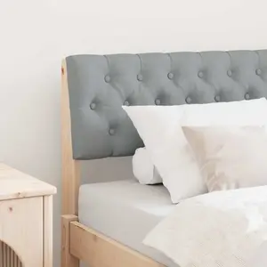 vidaXL Tête de lit capitonnée Gris clair 90 cm Pin massif pas cher