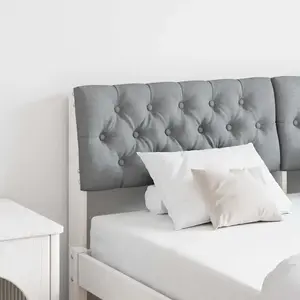 vidaXL Tête de lit capitonnée Gris clair 140 cm Pin massif pas cher