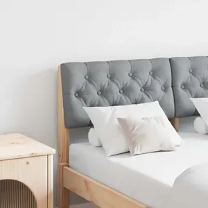 vidaXL Tête de lit capitonnée Gris clair 120 cm Pin massif pas cher