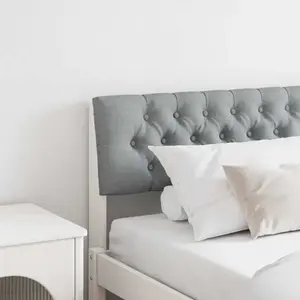 vidaXL Tête de lit capitonnée Gris clair 200 cm Pin massif pas cher