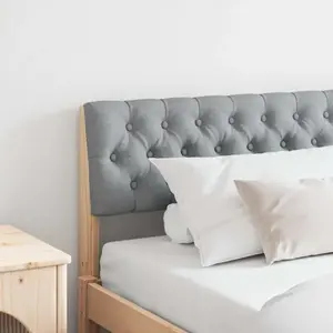 vidaXL Tête de lit capitonnée Gris clair 180 cm Pin massif pas cher
