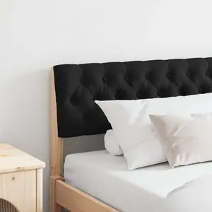 vidaXL Tête de lit capitonnée Noir 180 cm Pin massif pas cher