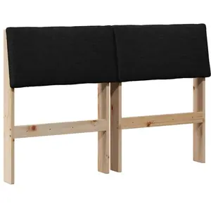 vidaXL Tête de lit capitonnée Noir 120 cm Pin massif pas cher