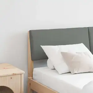 vidaXL Tête de lit capitonnée Gris foncé 140 cm Pin massif pas cher