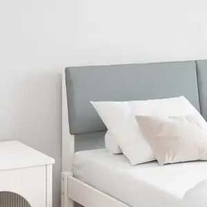vidaXL Tête de lit capitonnée Gris clair 140 cm Pin massif pas cher