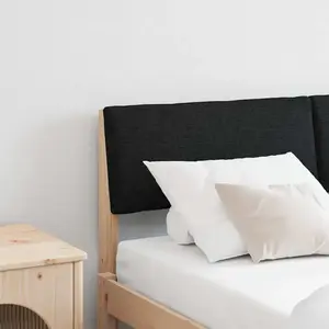 vidaXL Tête de lit capitonnée Noir 150 cm Pin massif pas cher