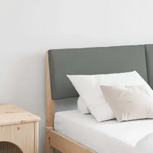 vidaXL Tête de lit capitonnée Gris foncé 135 cm Pin massif pas cher