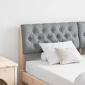 vidaXL Tête de lit capitonnée Gris clair 150 cm Pin massif pas cher