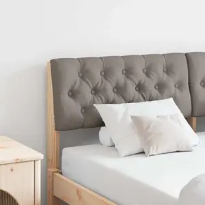vidaXL Tête de lit capitonnée Taupe 150 cm Pin massif pas cher
