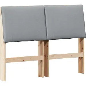 vidaXL Tête de lit capitonnée Gris clair 120 cm Pin massif pas cher