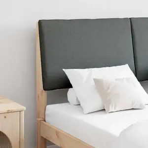vidaXL Tête de lit capitonnée Gris foncé 150 cm Pin massif pas cher