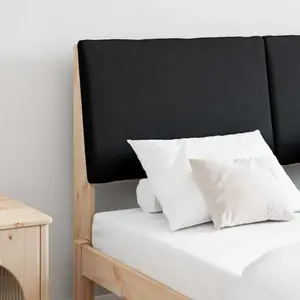 vidaXL Tête de lit capitonnée Noir 150 cm Pin massif pas cher
