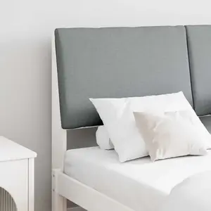 vidaXL Tête de lit capitonnée Gris clair 150 cm Pin massif pas cher
