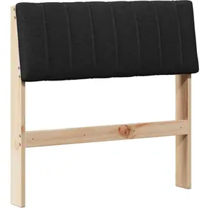 vidaXL Tête de lit capitonnée Noir 75 cm Pin massif pas cher
