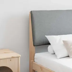 vidaXL Tête de lit capitonnée Gris clair 200 cm Pin massif pas cher