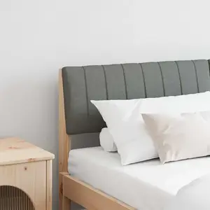 vidaXL Tête de lit capitonnée Gris foncé 160 cm Pin massif pas cher