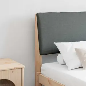vidaXL Tête de lit capitonnée Gris foncé 180 cm Pin massif pas cher