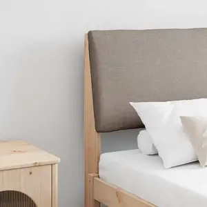 vidaXL Tête de lit capitonnée Taupe 200 cm Pin massif pas cher