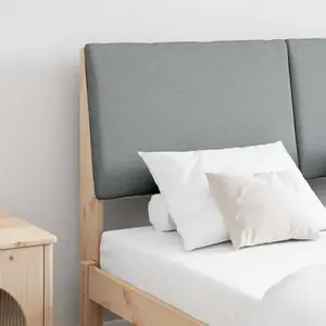vidaXL Tête de lit capitonnée Gris clair 160 cm Pin massif pas cher