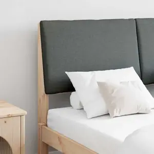 vidaXL Tête de lit capitonnée Gris foncé 160 cm Pin massif pas cher