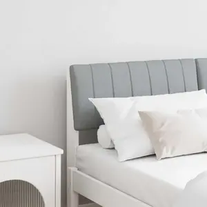 vidaXL Tête de lit capitonnée Gris clair 135 cm Pin massif pas cher