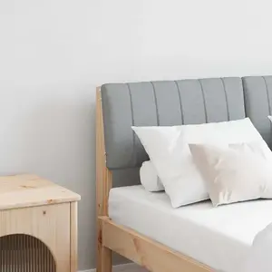 vidaXL Tête de lit capitonnée Gris clair 120 cm Pin massif pas cher