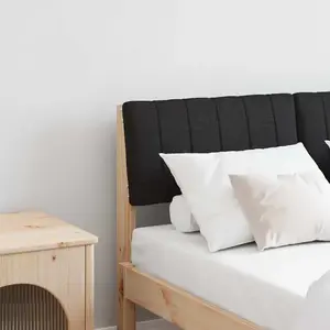 vidaXL Tête de lit capitonnée Noir 120 cm Pin massif pas cher