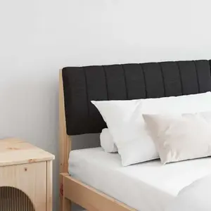 vidaXL Tête de lit capitonnée Noir 135 cm Pin massif pas cher