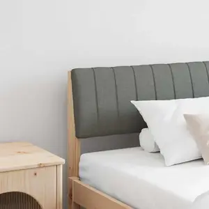vidaXL Tête de lit capitonnée Gris foncé 200 cm Pin massif pas cher