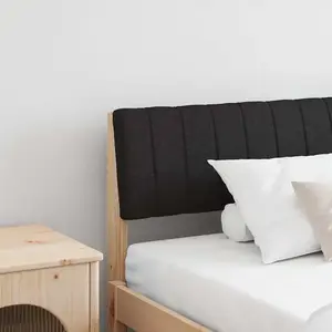 vidaXL Tête de lit capitonnée Noir 200 cm Pin massif pas cher