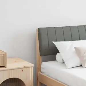 vidaXL Tête de lit capitonnée Gris foncé 180 cm Pin massif pas cher