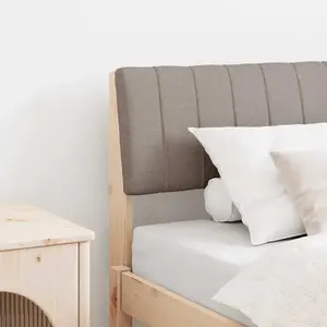 vidaXL Tête de lit capitonnée Taupe 90 cm Pin massif pas cher