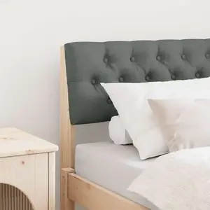 vidaXL Tête de lit capitonnée Gris foncé 80 cm Pin massif pas cher