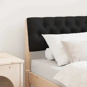 vidaXL Tête de lit capitonnée Noir 80 cm Pin massif pas cher
