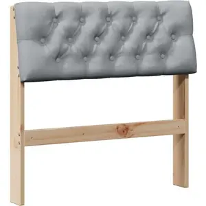 vidaXL Tête de lit capitonnée Gris clair 75 cm Pin massif pas cher