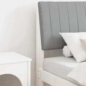 vidaXL Tête de lit rembourrée gris clair 90 cm Pin massif pas cher