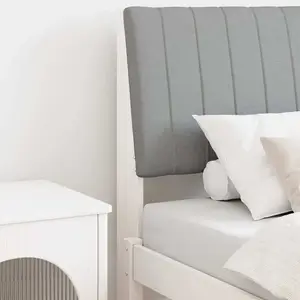 vidaXL Tête de lit rembourrée gris clair 80 cm Pin massif pas cher