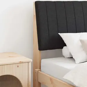 vidaXL Tête de lit rembourrée noire 100 cm Pin massif pas cher