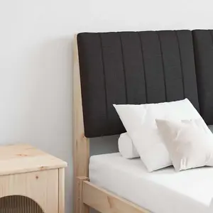 vidaXL Tête de lit rembourrée noire 120 cm Pin massif pas cher