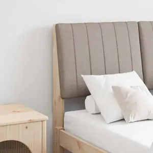 vidaXL Tête de lit rembourrée taupe 120 cm Pin massif pas cher