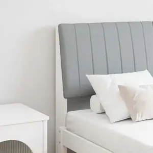 vidaXL Tête de lit rembourrée gris clair 135 cm Pin massif pas cher